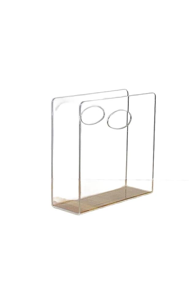 Magazine Rack, transparent plexiglass, Poland, 1970s - DIMENSION