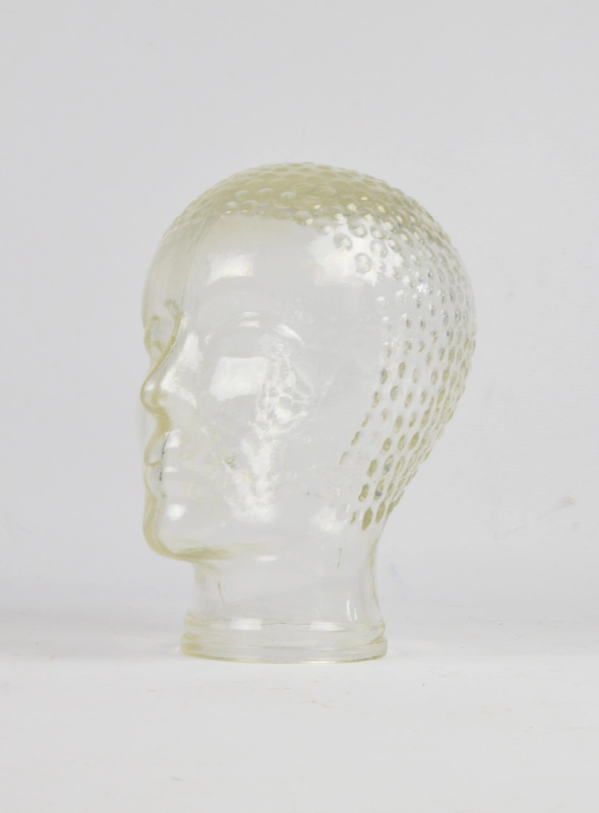 Decorative head, transparent glass, Poland, 1970s. - 86097