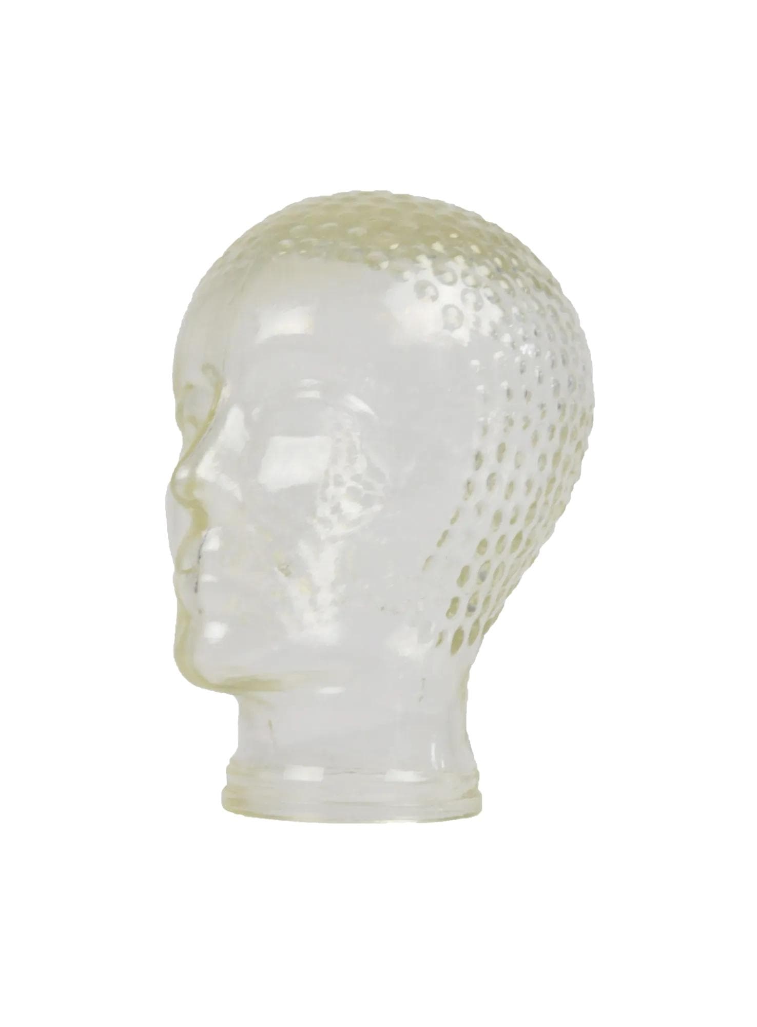 Decorative head, transparent glass, Poland, 1970s.