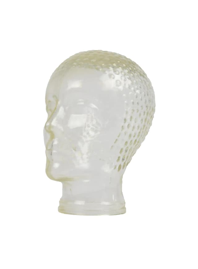 Decorative head, transparent glass, Poland, 1970s. - DIMENSION