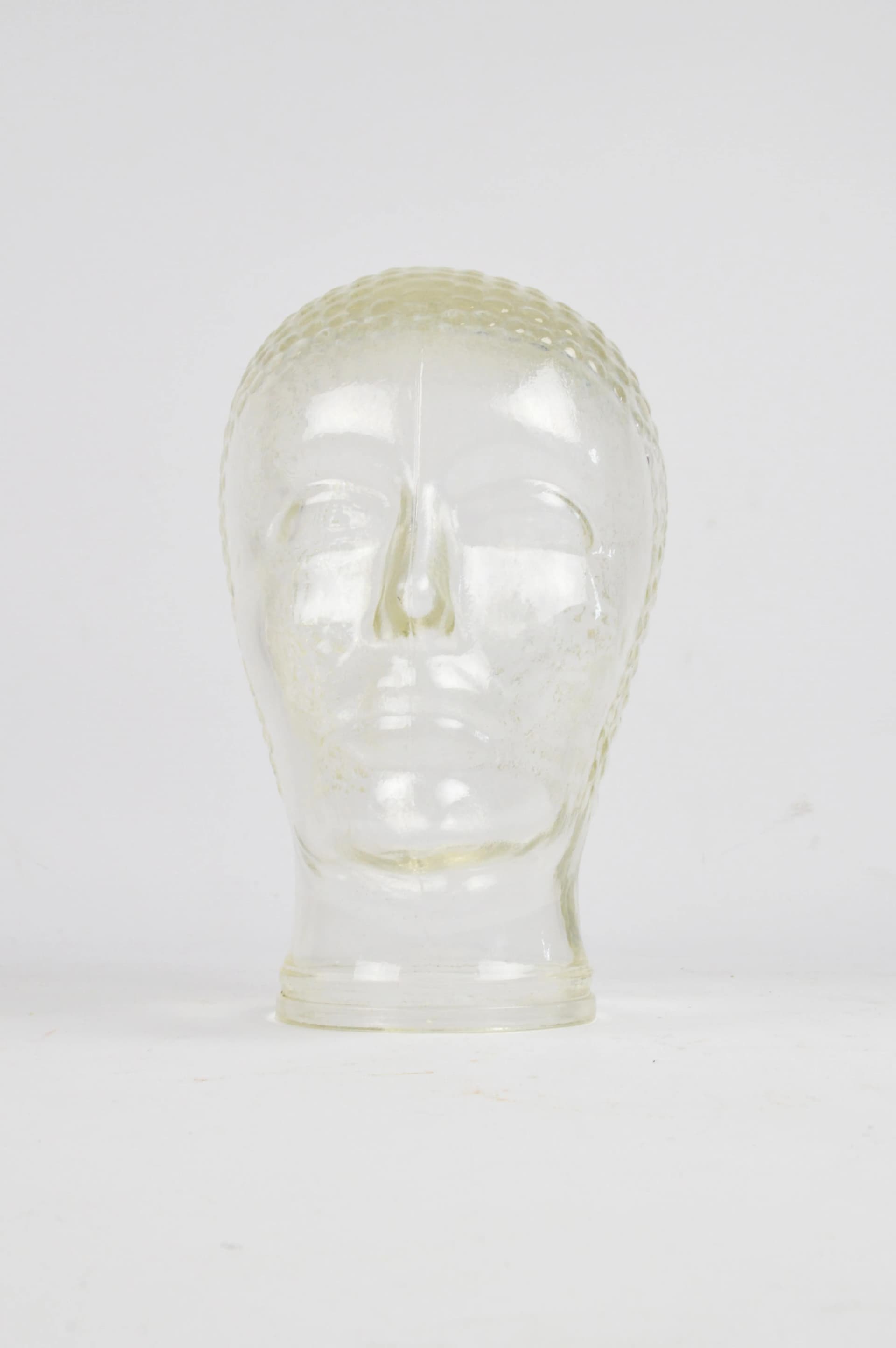 Decorative head, transparent glass, Poland, 1970s. - 86094
