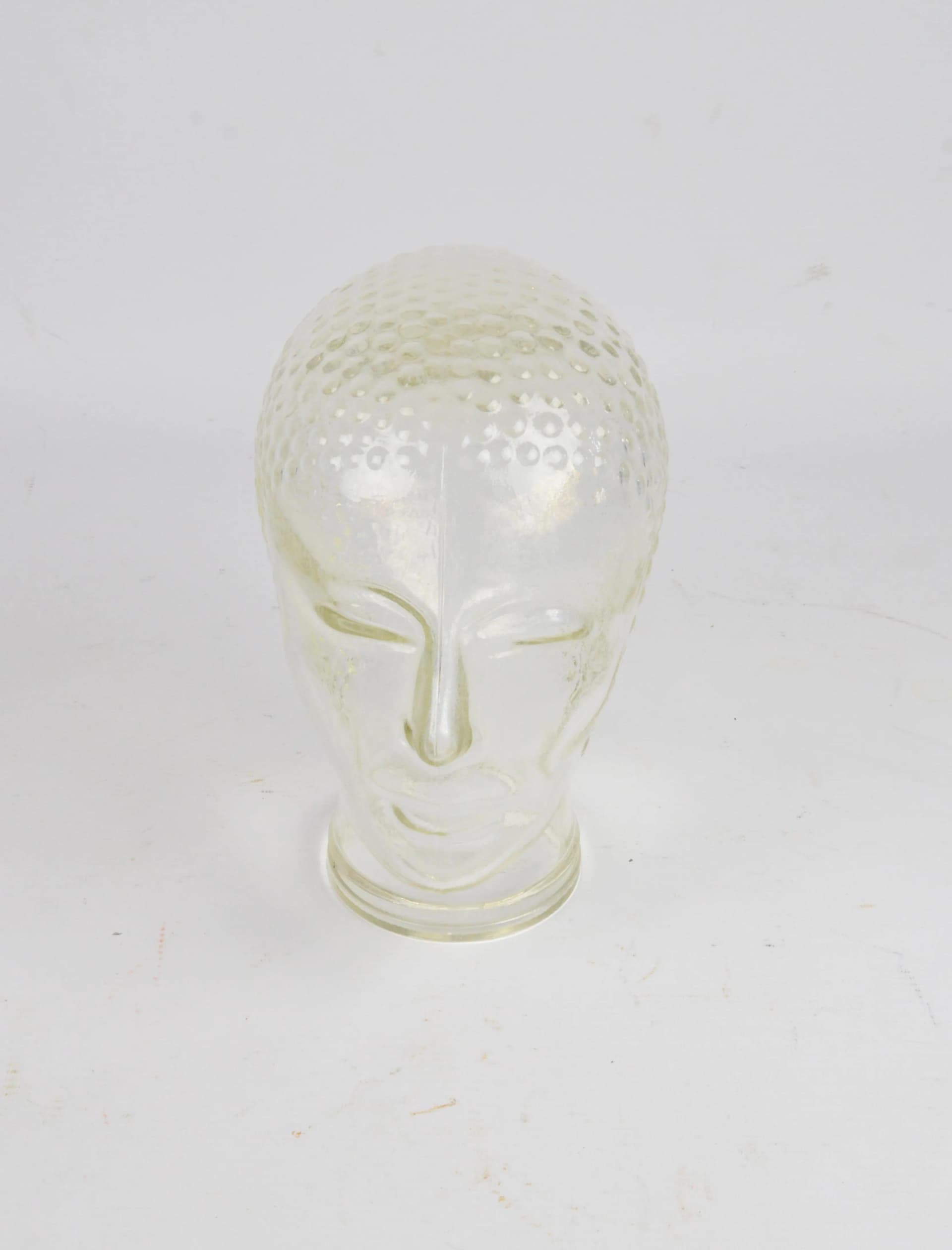Decorative head, transparent glass, Poland, 1970s. - 86098
