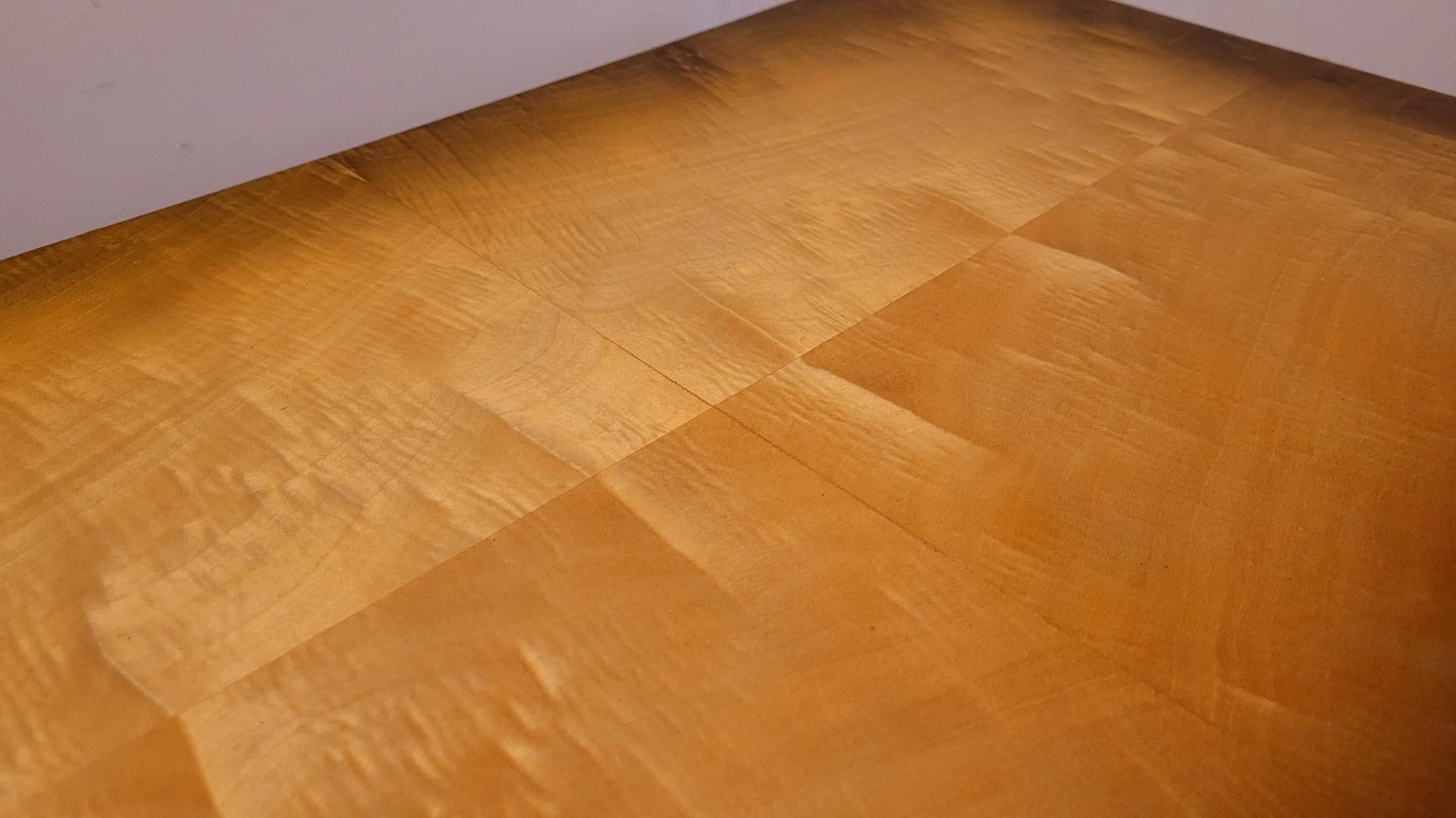 Stolik prostokątny, drewno złoty, Polska, lata 70. - 88653