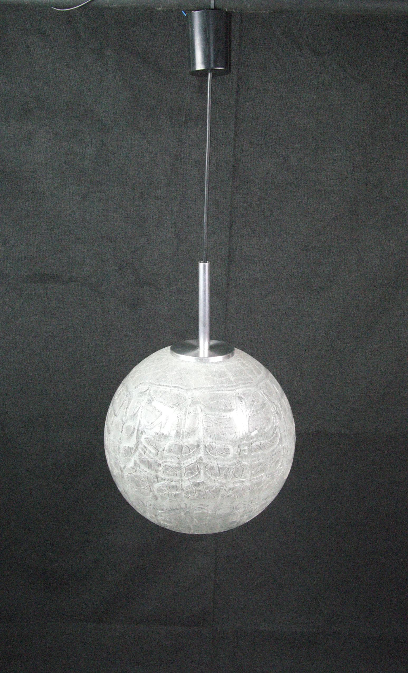 Lampa wisząca, szkło białe, Doria Leuchten, Niemcy, lata 70. - 86089