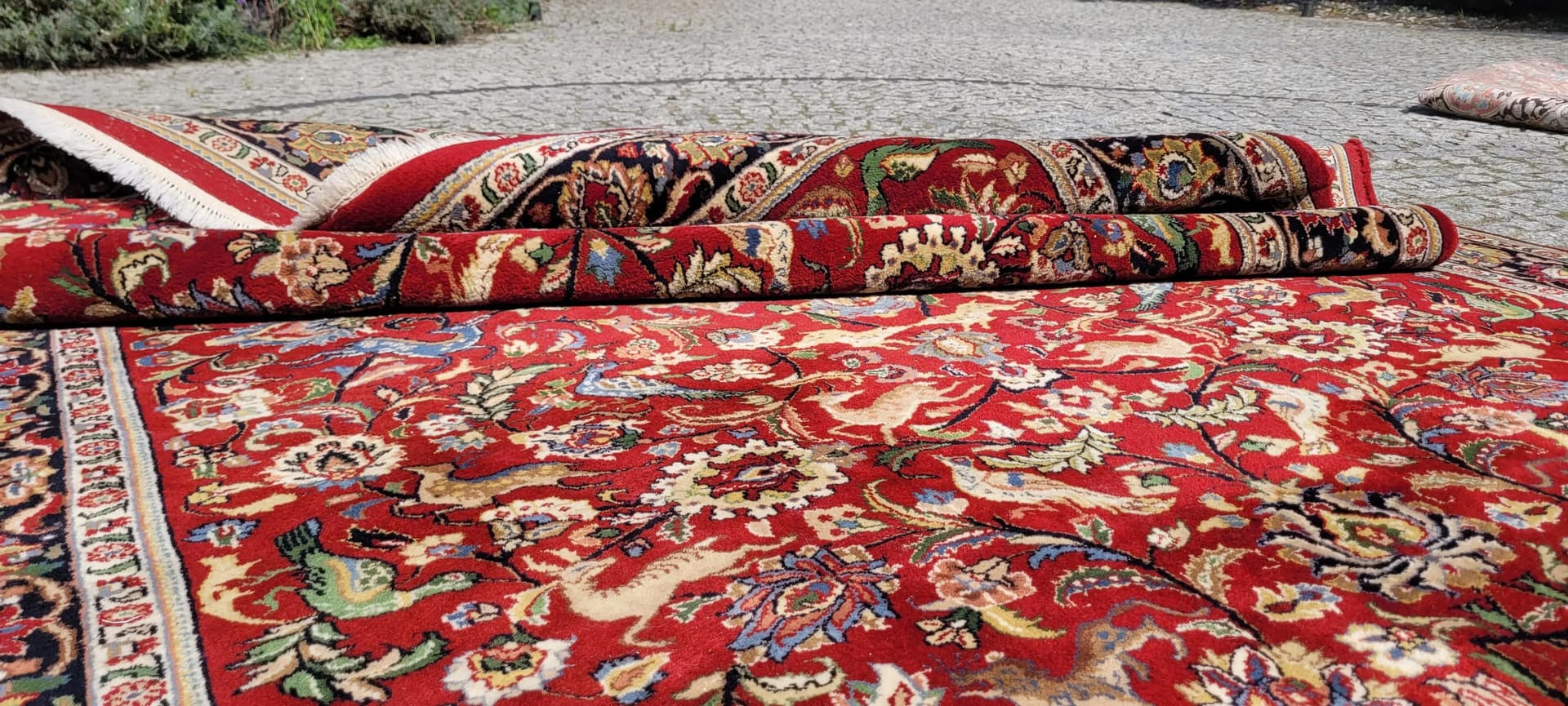 Dywan Tebriz 200x295 cm, czerwony, wełna, Indie, pocz. XX w. - 88647