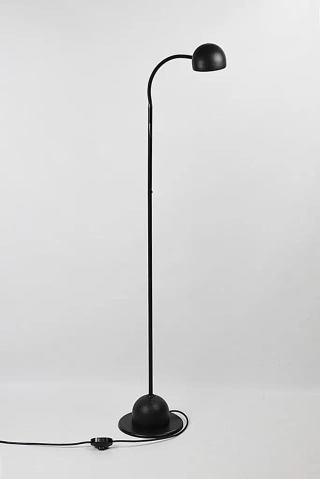 Floor lamp, black metal, Poland, 1980s. - DIMENSION