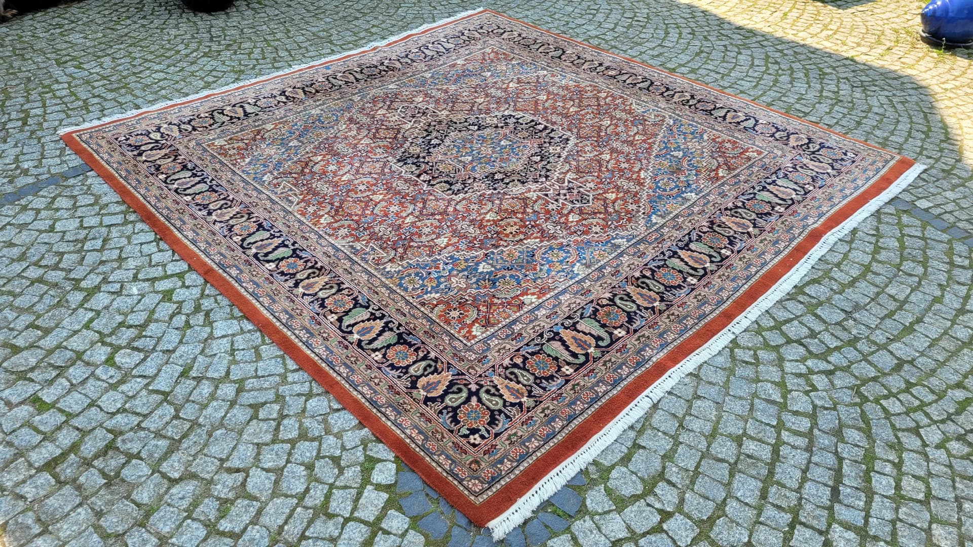 Dywan Indo Bidjar 250x255 cm, czerwony, wełna, Indie - 88611