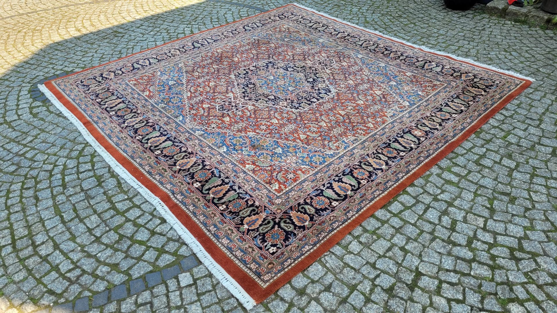 Dywan Indo Bidjar 250x255 cm, czerwony, wełna, Indie - 88607