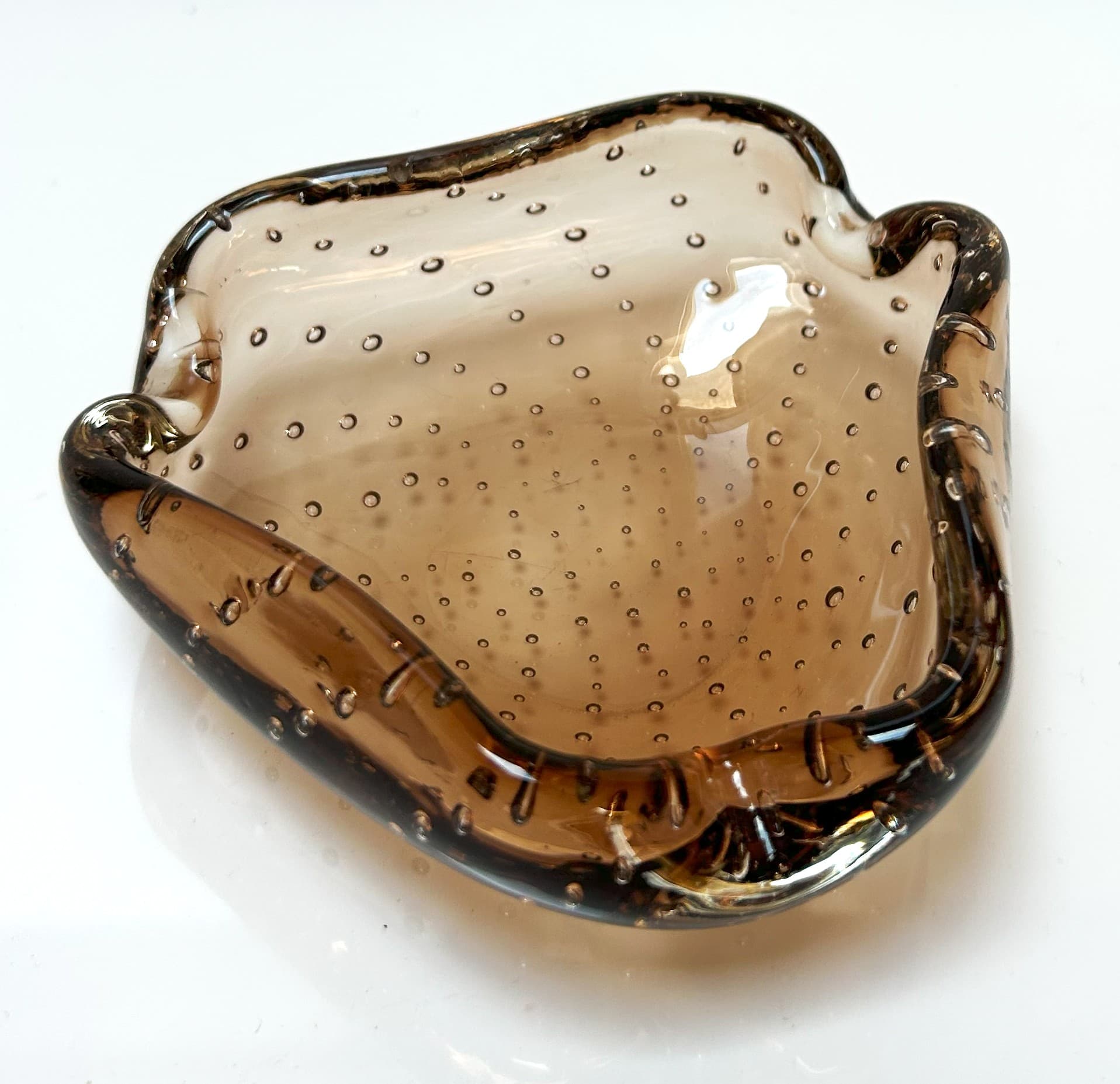 Miseczka Murano, szkło brązowy, Włochy, lata 60. - 6803