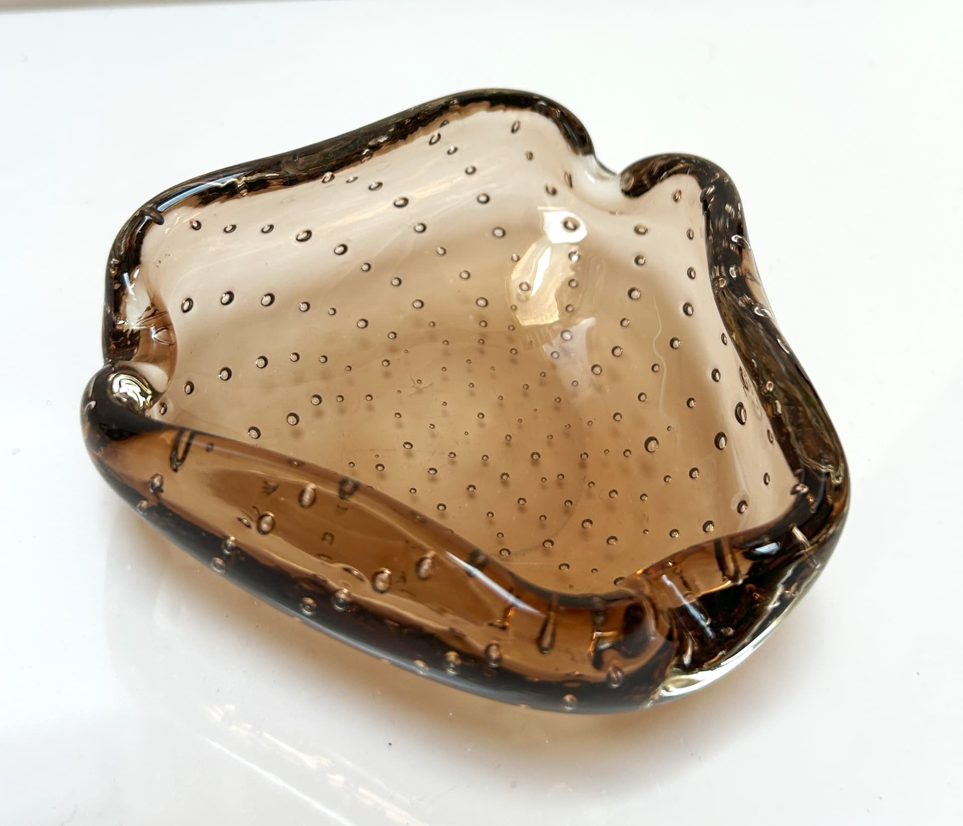 Miseczka Murano, szkło brązowy, Włochy, lata 60. - 6804