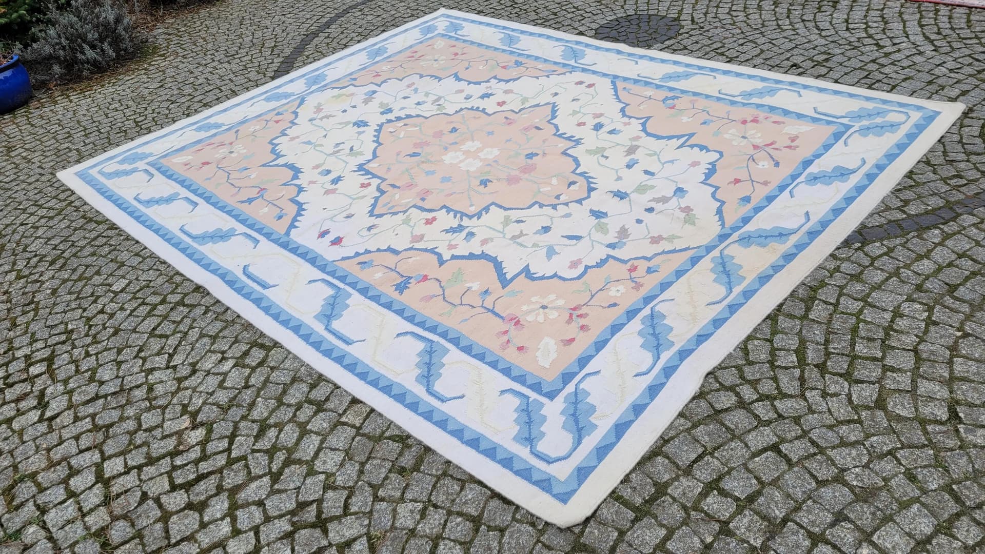 Kilim rug oriental 247x300cm, multicolor wool, India - 88591