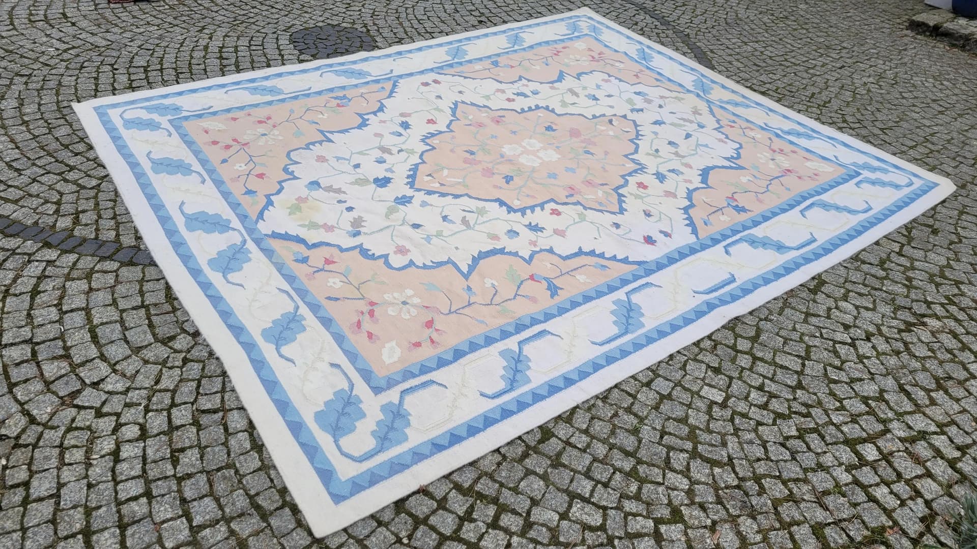 Kilim rug oriental 247x300cm, multicolor wool, India - 88586