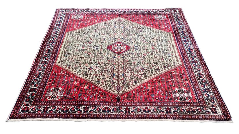 Dywan perski Sziraz 210x210 cm, czerwony, wełna, Iran