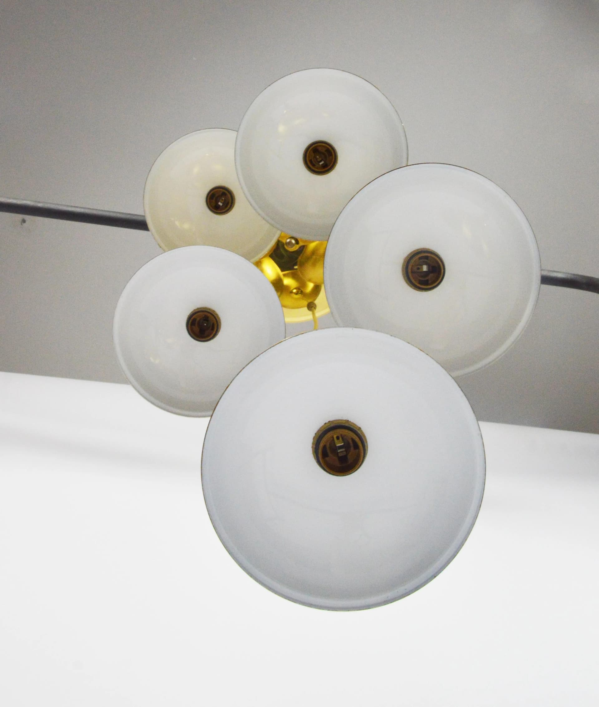 Lampa kaskadowa, złoty, metal, Polska, lata 80. - 85887