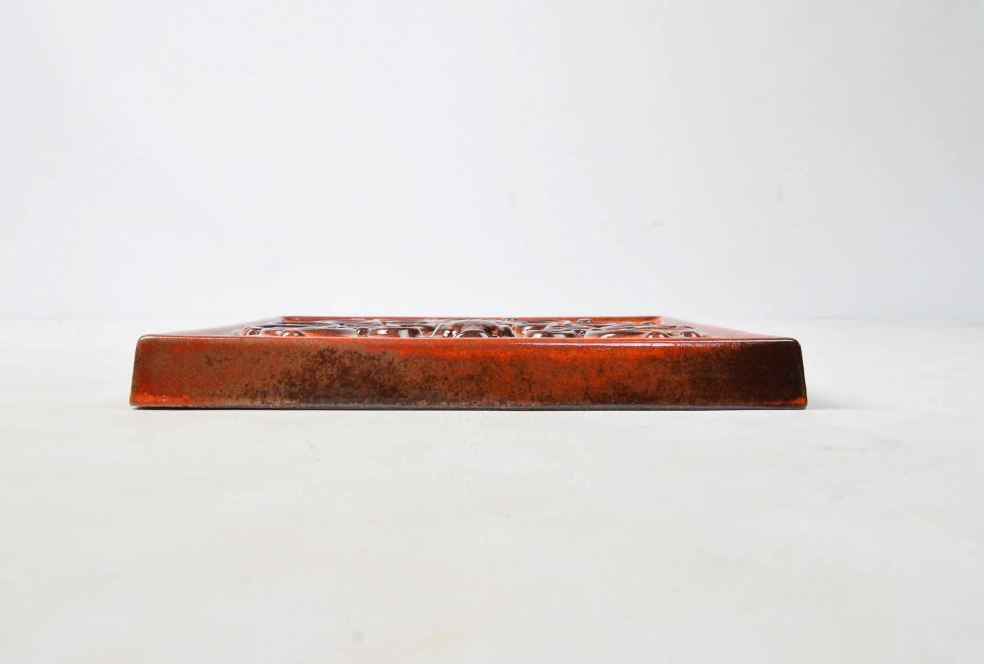 Kafel Stehla, pomarańczowy, ceramika, Niemcy, lata 70. - 85867