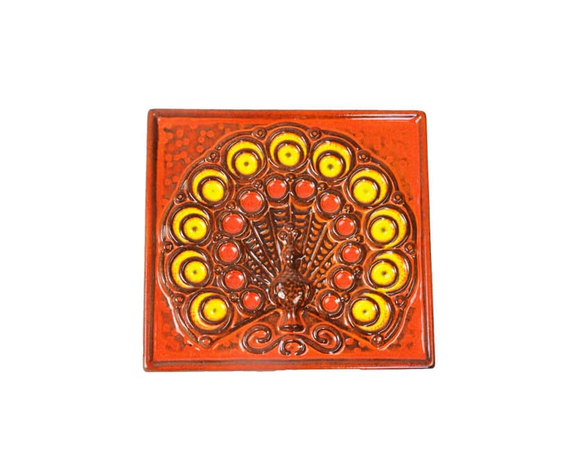 Kafel Stehla, pomarańczowy, ceramika, Niemcy, lata 70.