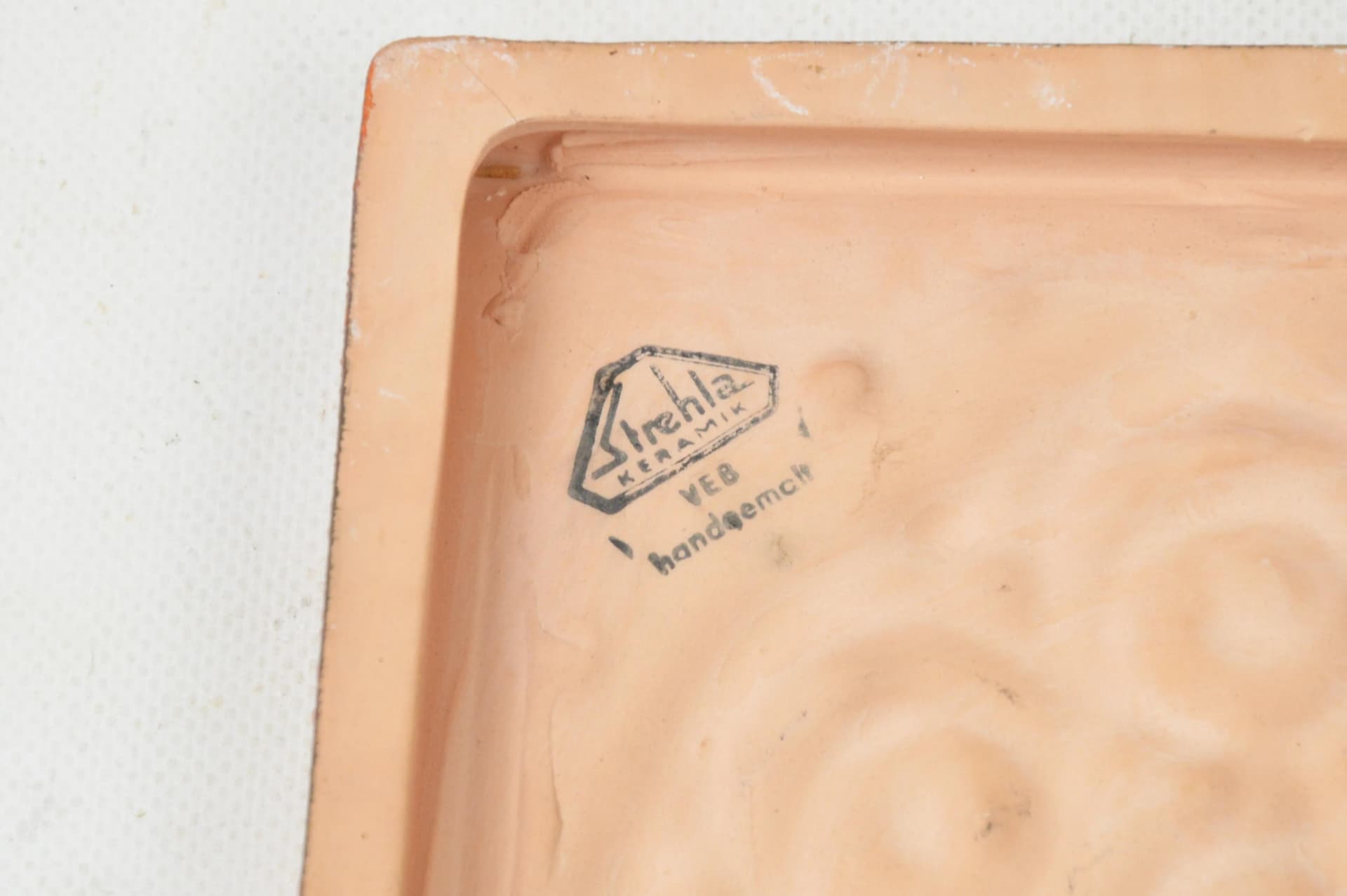 Kafel Stehla, pomarańczowy, ceramika, Niemcy, lata 70. - 85869