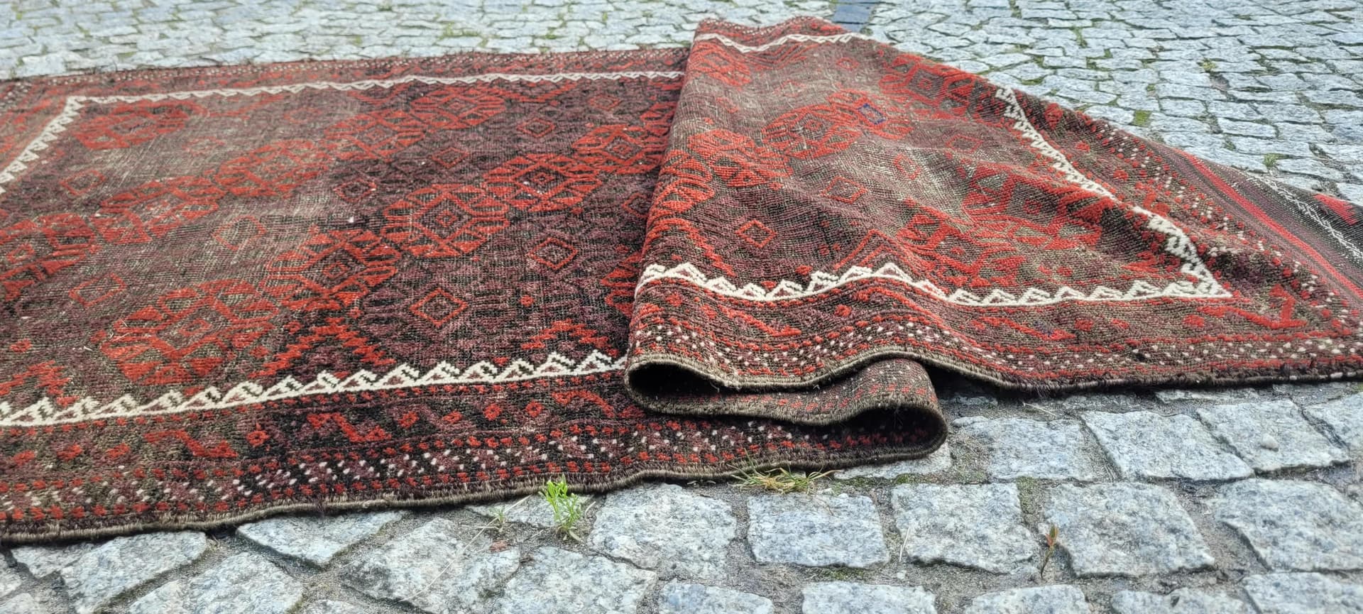 Rug Beluch, 100x200cm, brown, wool, Afghanistan, early 20th c. - 88471