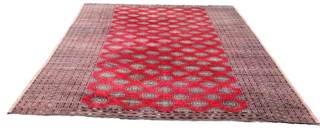 Rug Buchara 313x323 cm, red, black, wool, Pakistan, 1990s. - DIMENSION