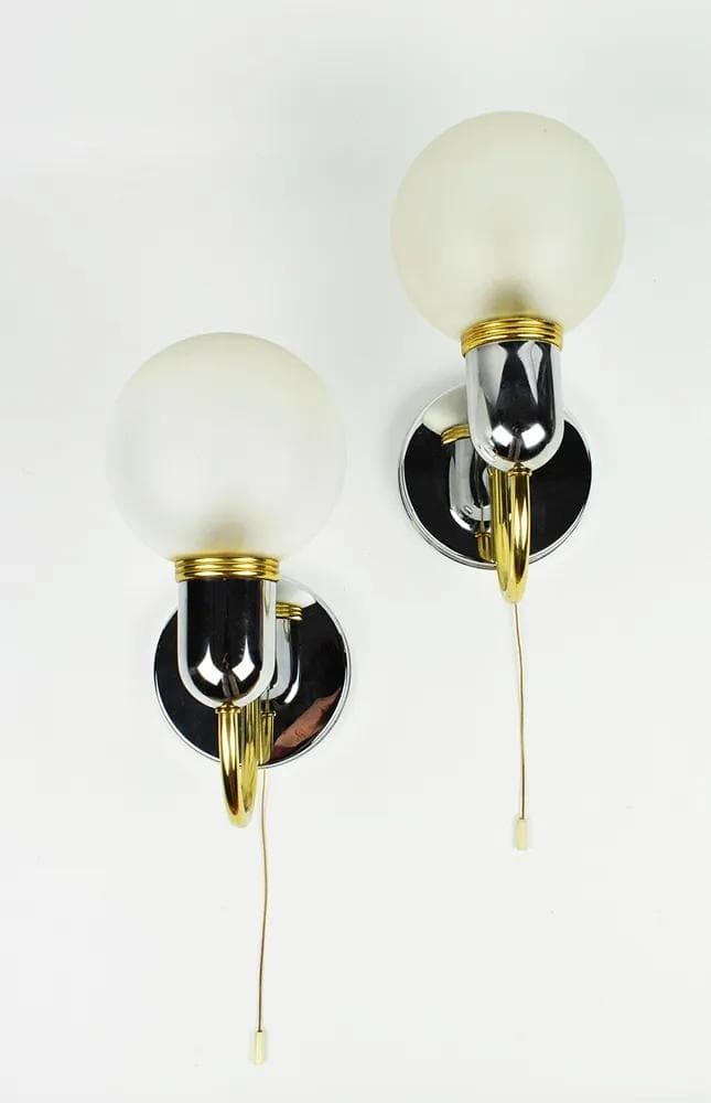 Para kinkietów Solken Leuchten, mosiądz, Niemcy, lata 80. - 85773