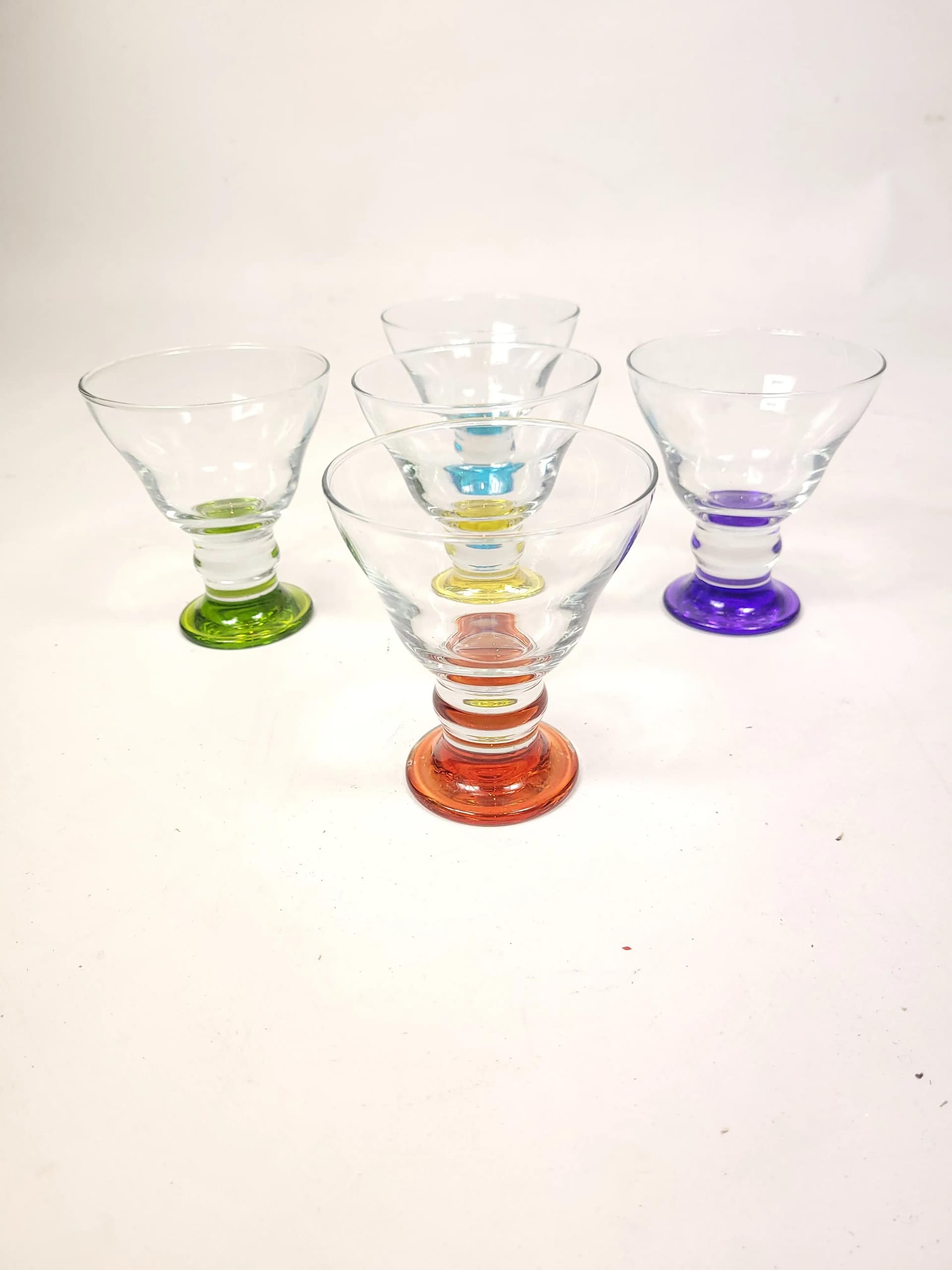 Zestaw kieliszków multikolor, szkło, Polska, lata 90. - 85753