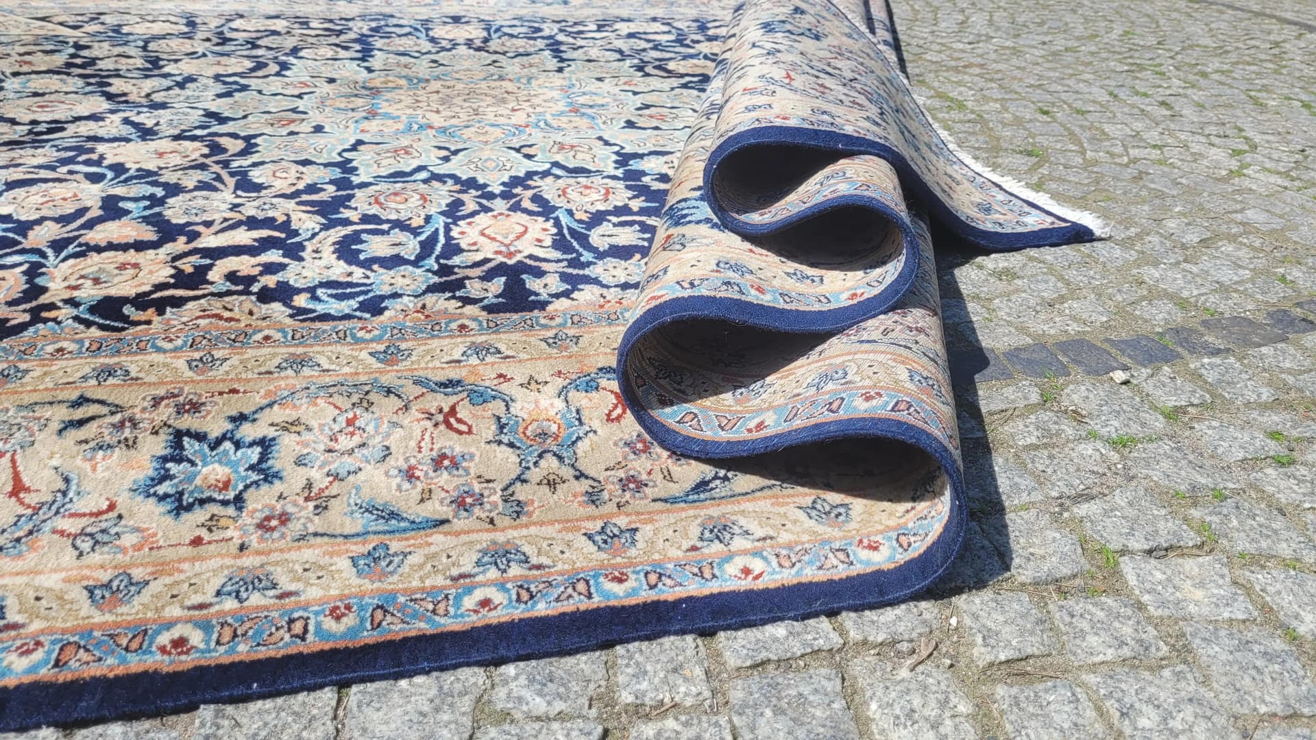 Rug Meshed, 250x360 cm, navy blue, wool, Iran, early 20th c. - 88392