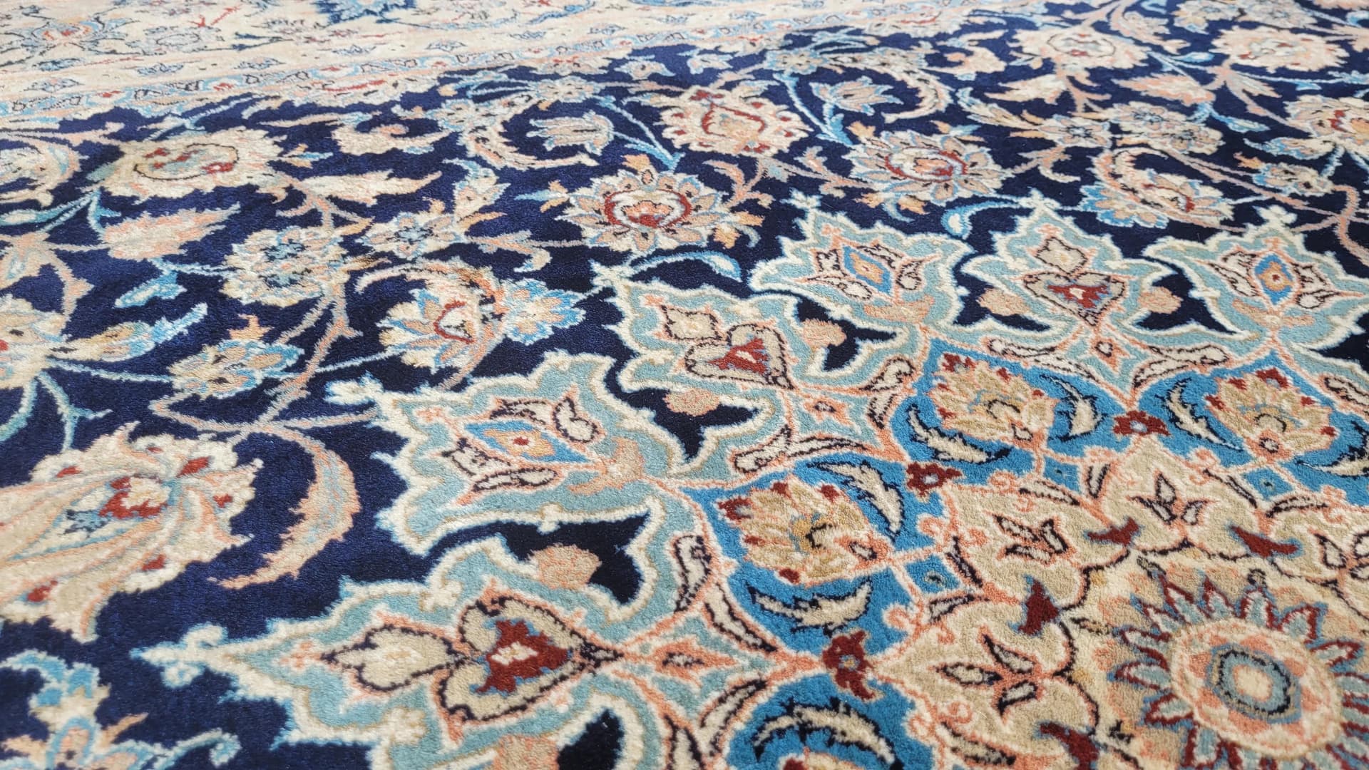 Rug Meshed, 250x360 cm, navy blue, wool, Iran, early 20th c. - 88389