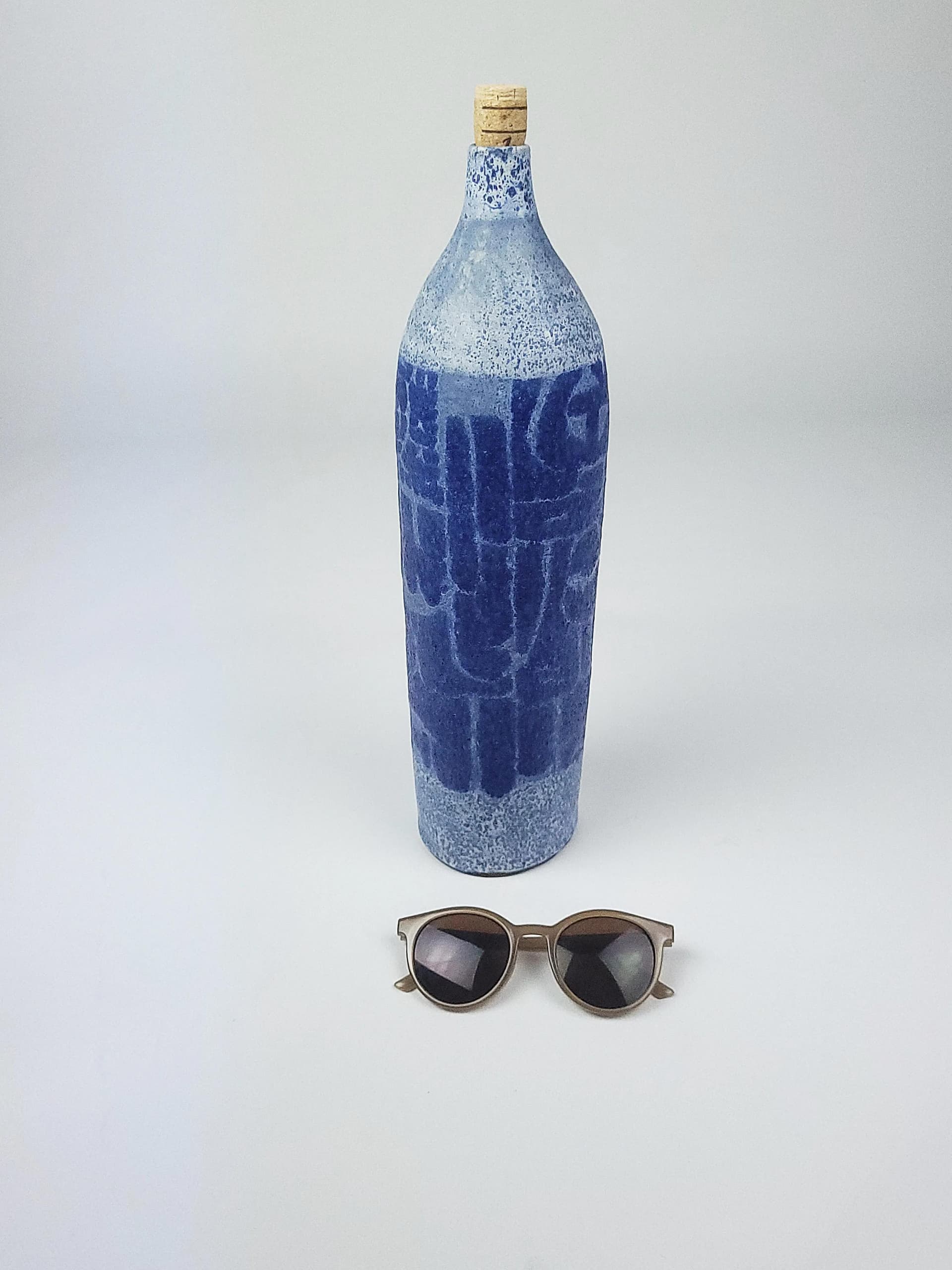 Butelka Fat Lava, kobaltowa, kamionka, Niemcy, lata 70. - 85743