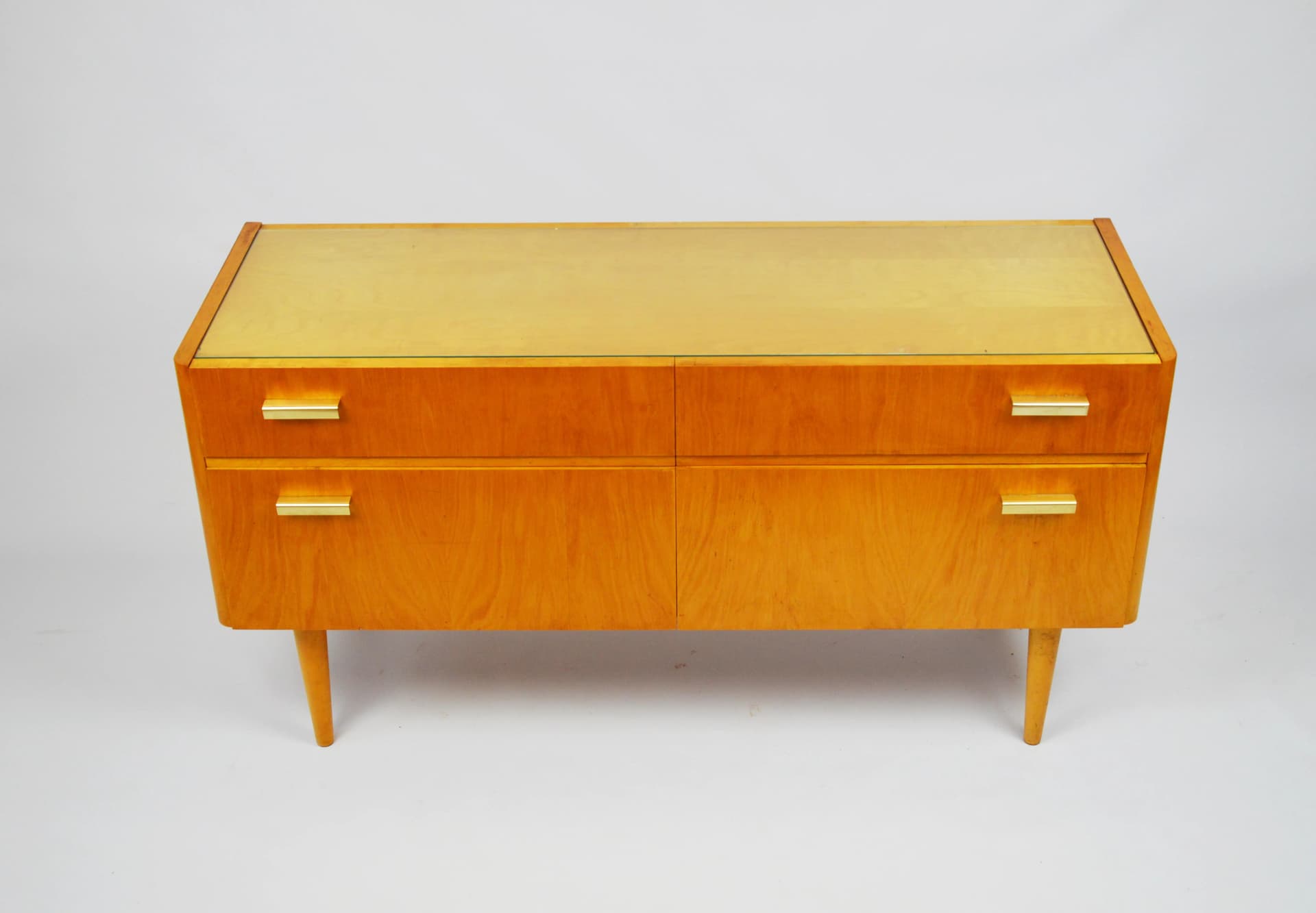 Komoda, brązowy jasny, drewno, Polska, lata 70. - 85715