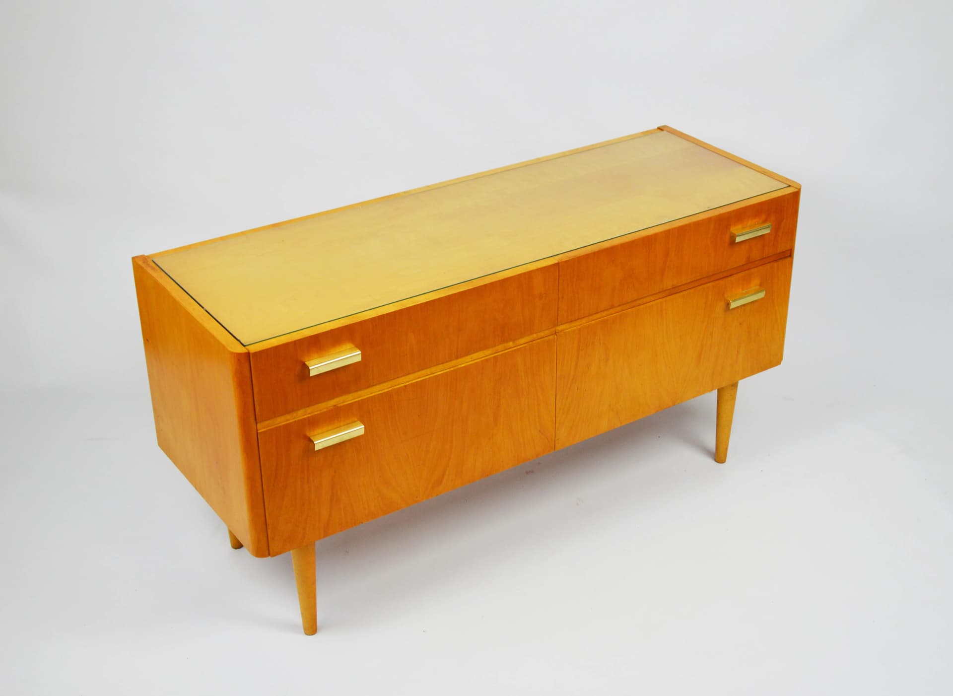 Komoda, brązowy jasny, drewno, Polska, lata 70. - 85716