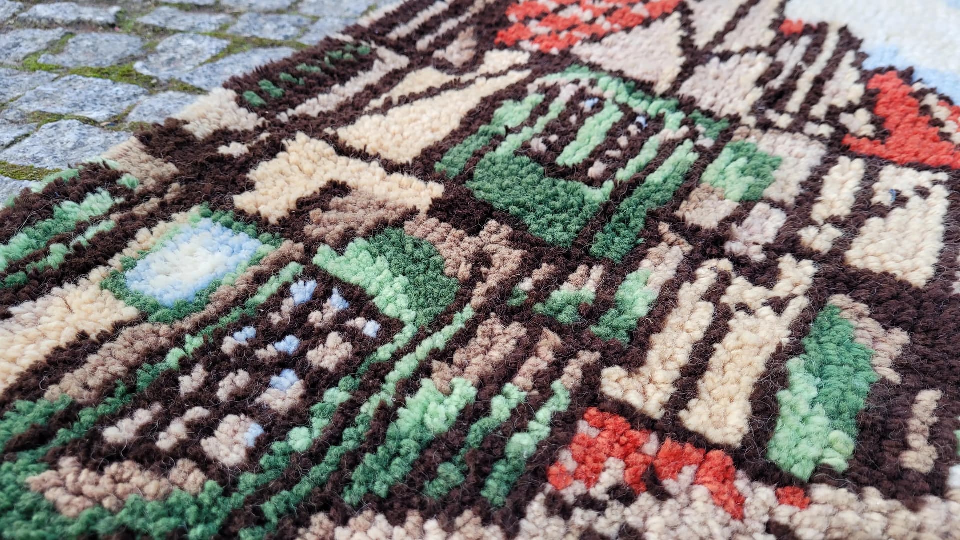 Kilim tapestry, beige, wool, Sweden, 1970s, 100x70cm - 88380