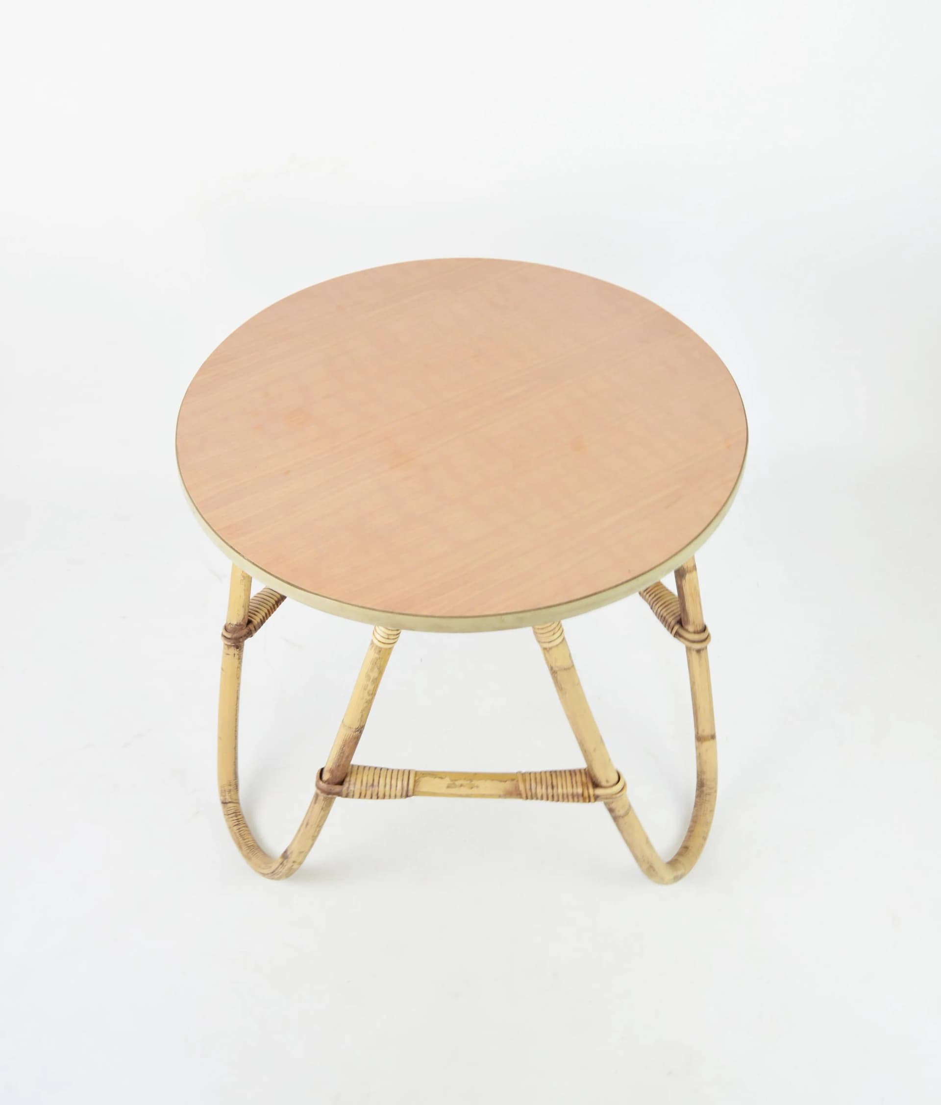 Side table, beige, bamboo, Poland, 1970s. - 85693