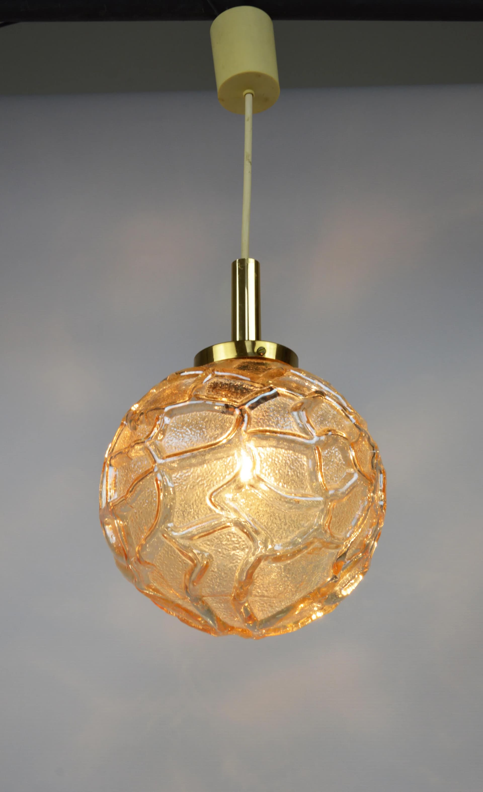 Pendant lamp, golden glass, Germany, 1970s. - 85630