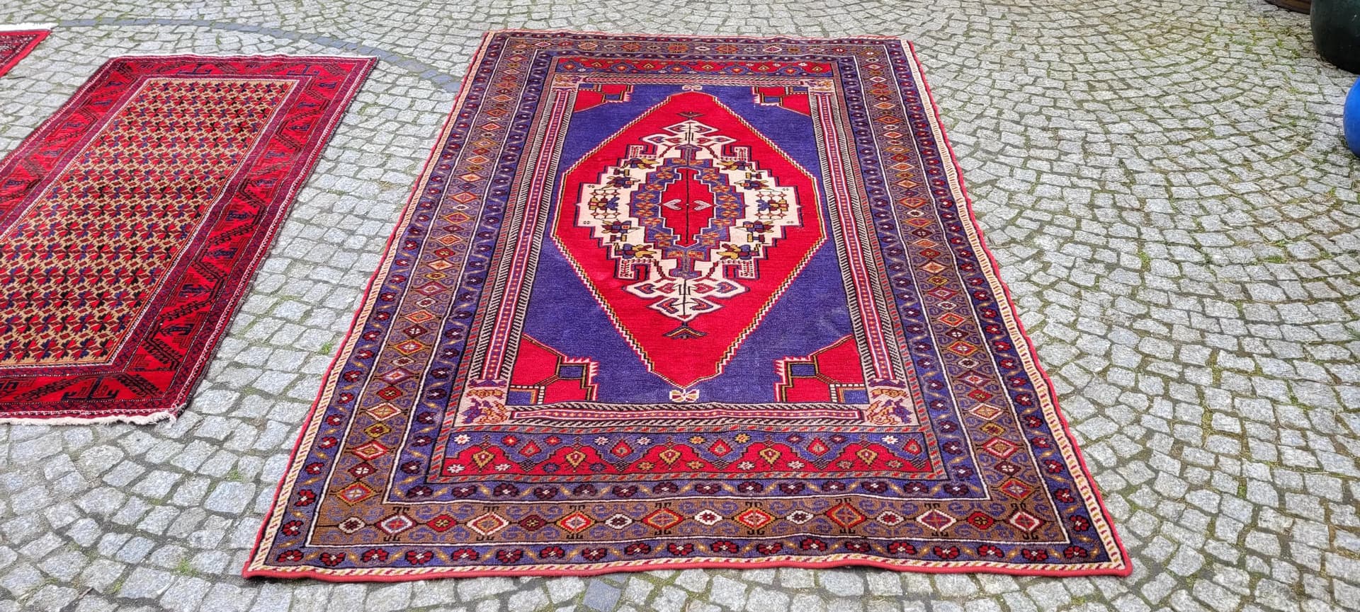 Dywan anatolijski 157x248cm, fioletowy, wełna, Turcja, lata 60. - 88347