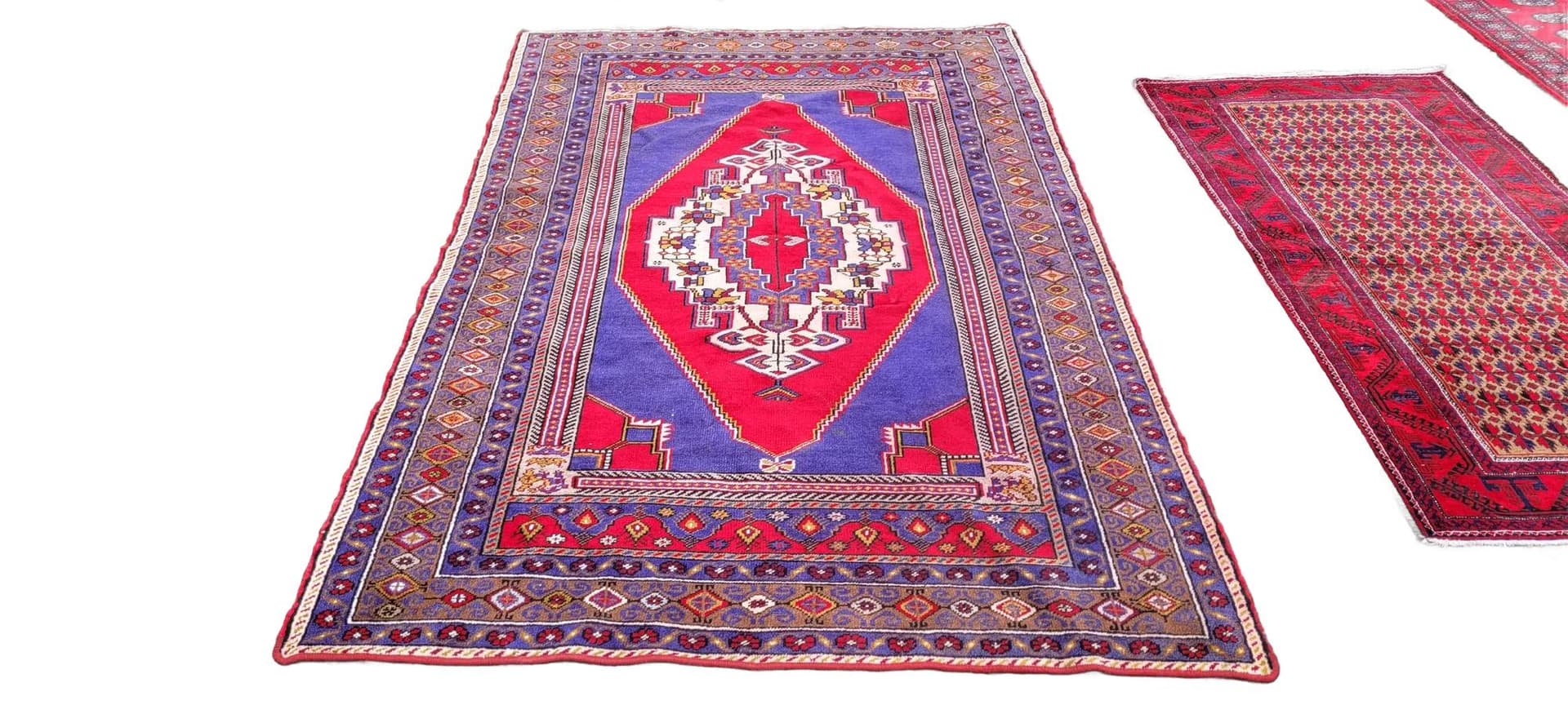 Dywan anatolijski 157x248cm, fioletowy, wełna, Turcja, lata 60. - 88343