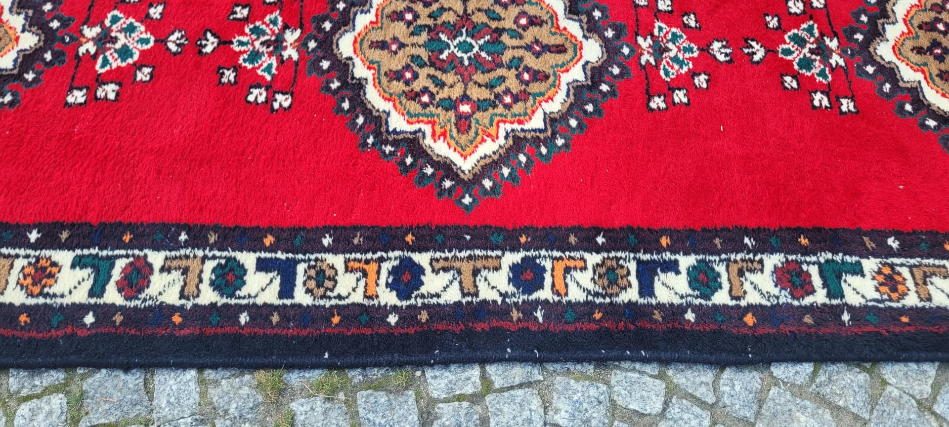 Chodnik Hamadan 95x340 cm, czerwony, wełna, Iran, lata 60. - 88332