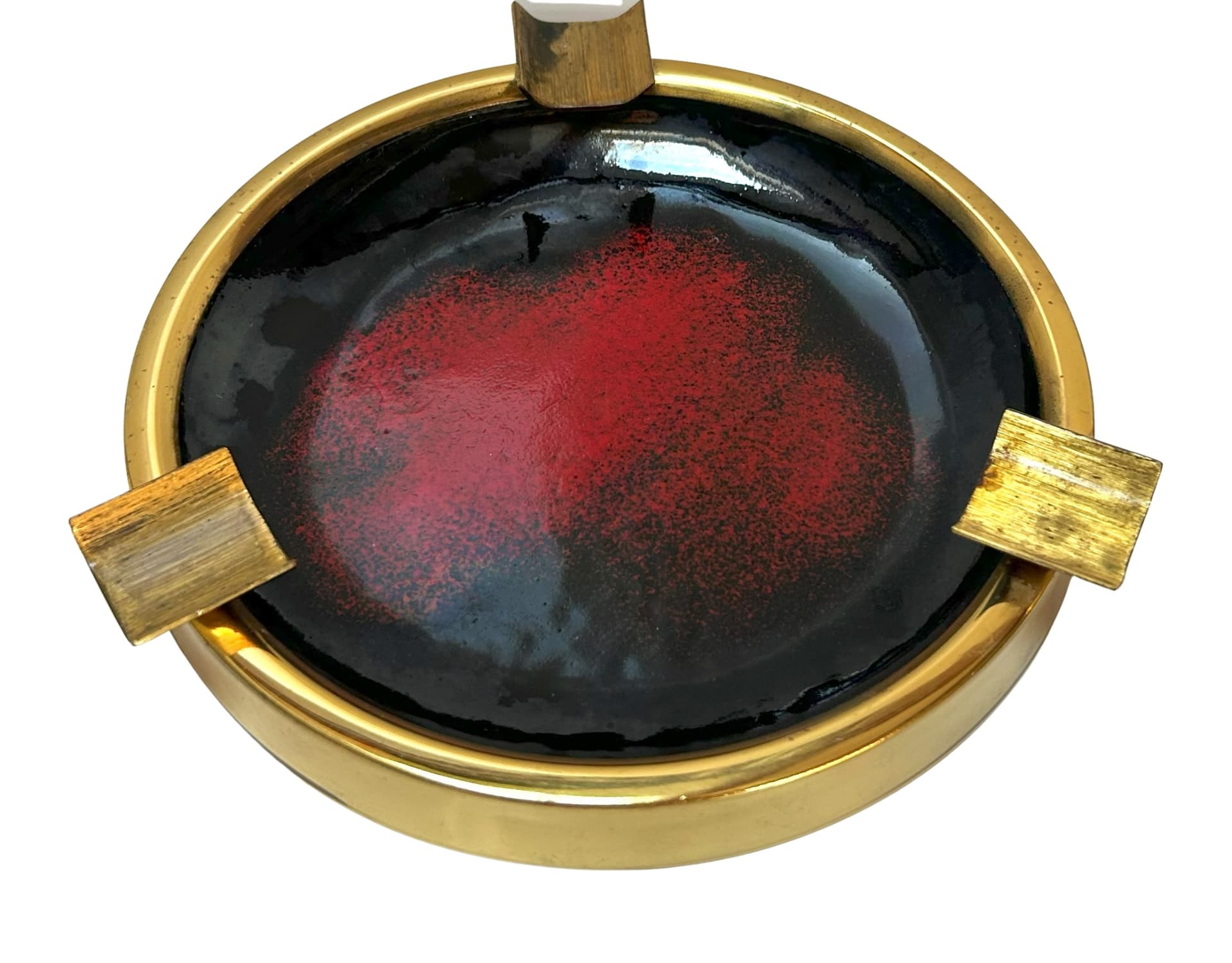 Popielniczka Space Age, mosiądz czarny, Niemcy, lata 70. - 66927