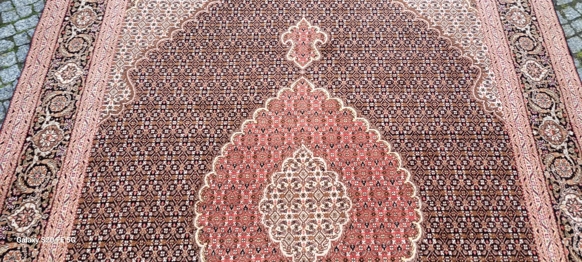 Dywan Tabriz Mahi 200x305cm, brązowy, wełna, Iran - 88320