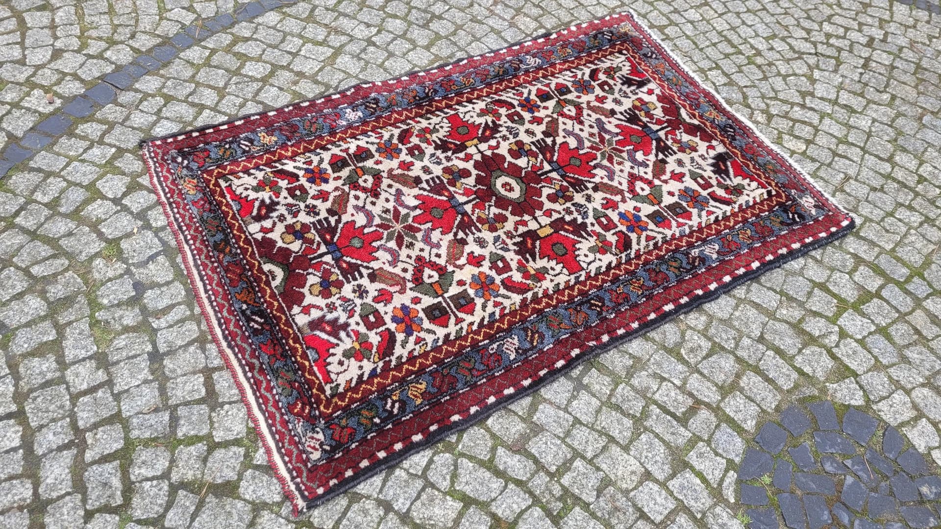 Dywan Hamadan 155x105 cm, czerwony, wełna, Iran - 88305