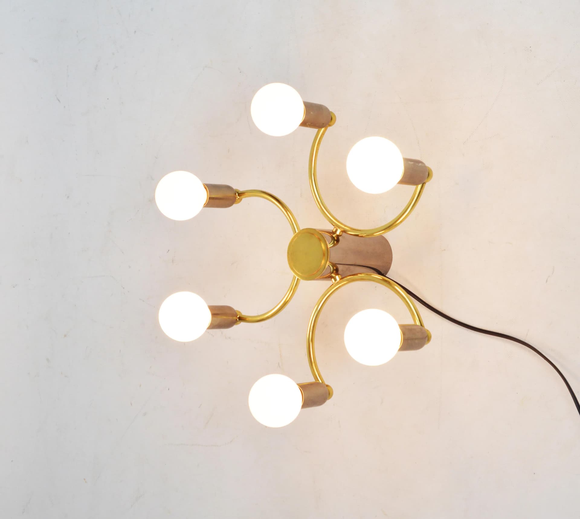 Lampa sufitowa Leola, metal złoty srebrny, lata 70. - 85534