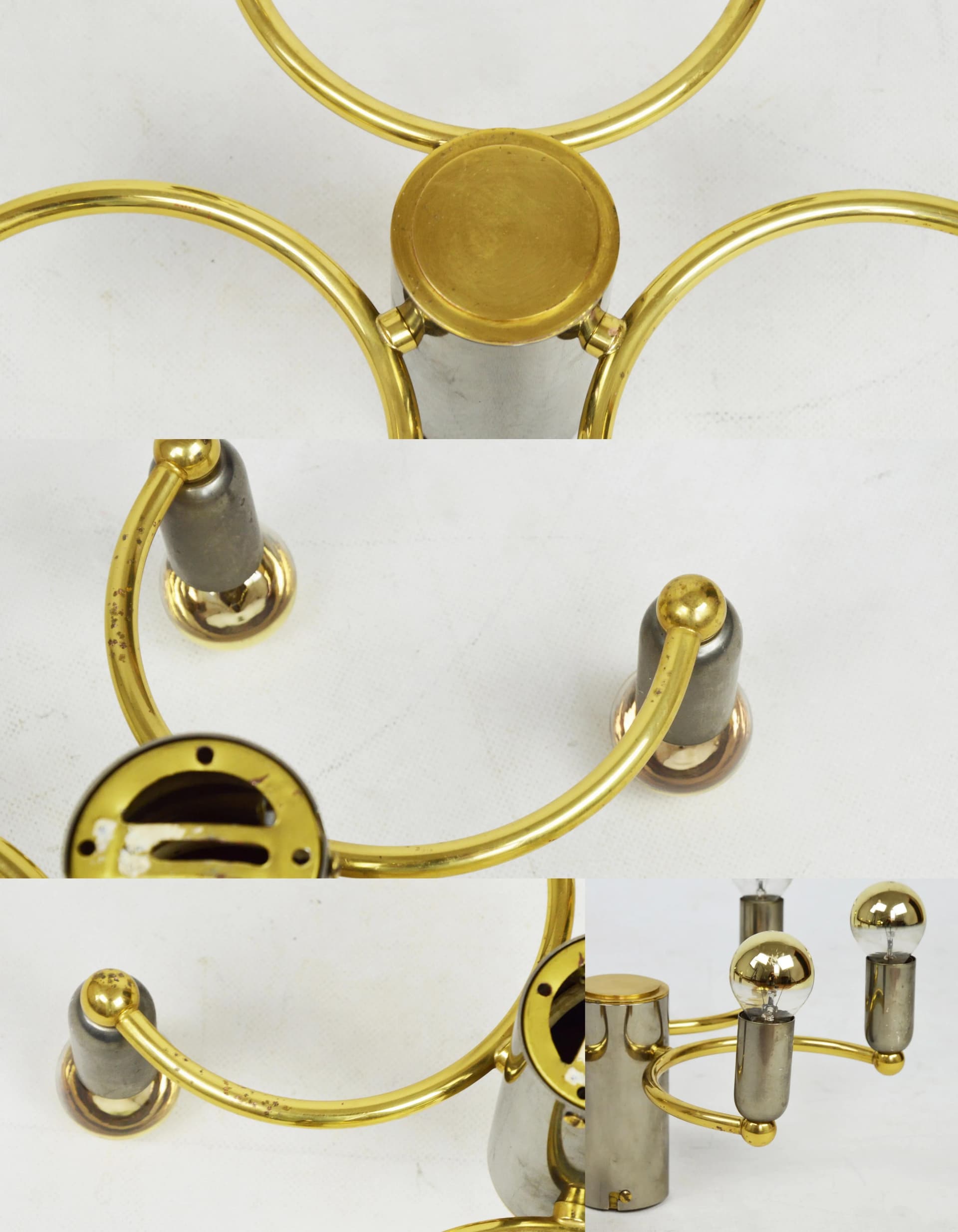 Lampa sufitowa Leola, metal złoty srebrny, lata 70. - 85538