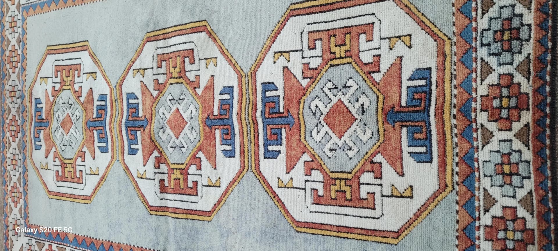 Dywan Kazak, 133x210 cm, beżowy, wełna, Turcja, lata 60. - 88299