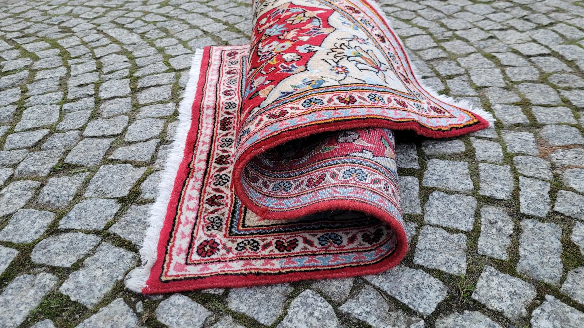 Dywan Keshan 73x105 cm, czerwony, wełna, Iran - 88290