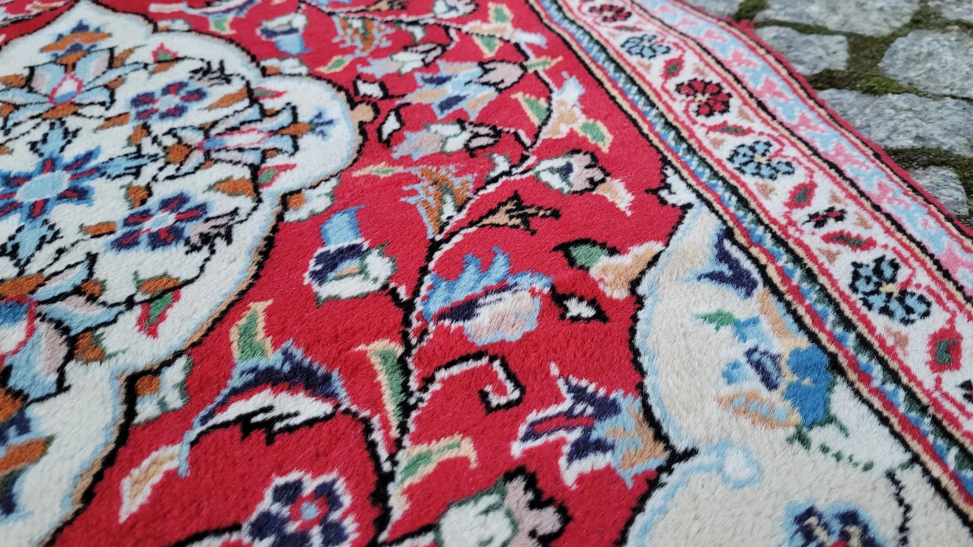 Dywan Keshan 73x105 cm, czerwony, wełna, Iran - 88286