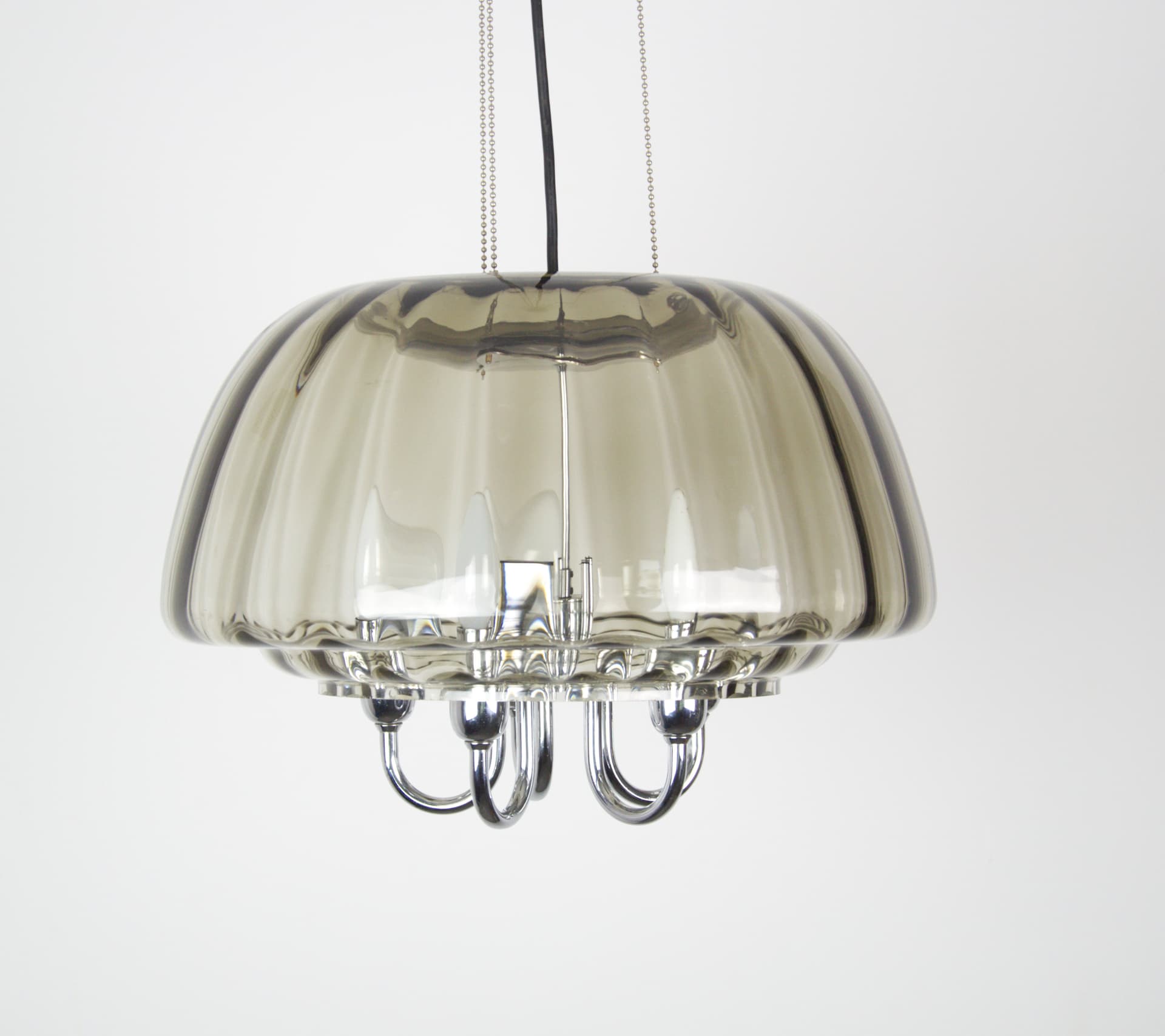 Żyrandol Limburg, szkło szare, Limburg, Niemcy, lata 70. - 85480