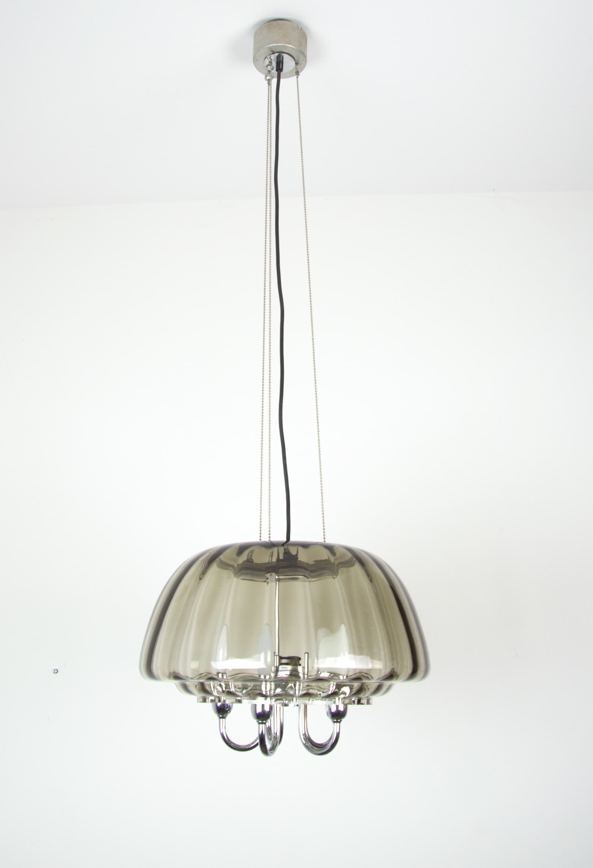 Żyrandol Limburg, szkło szare, Limburg, Niemcy, lata 70. - 85479