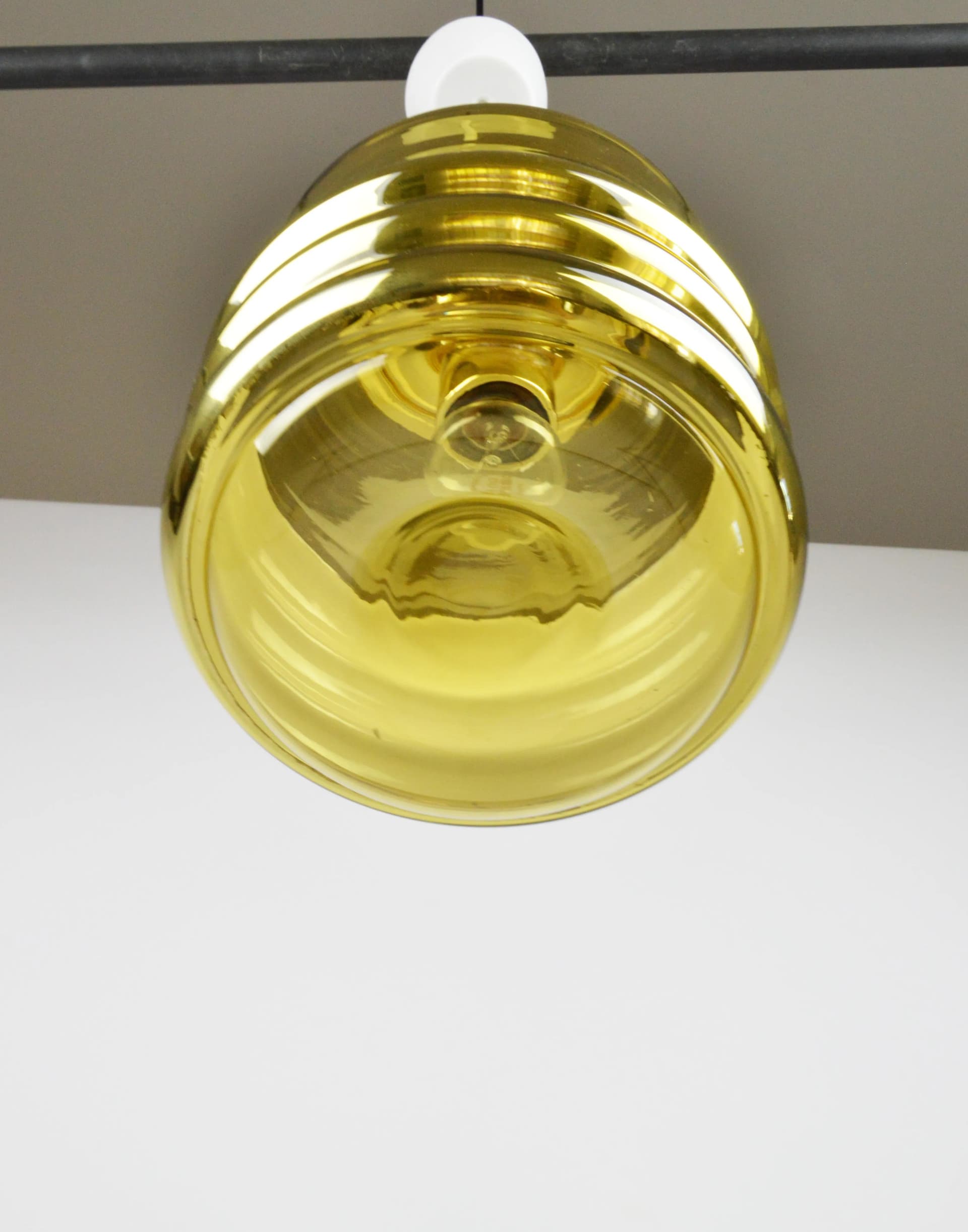 Lampa wisząca, złota, szkło, Peill & Putzler, Niemcy, lata 70. - 85474