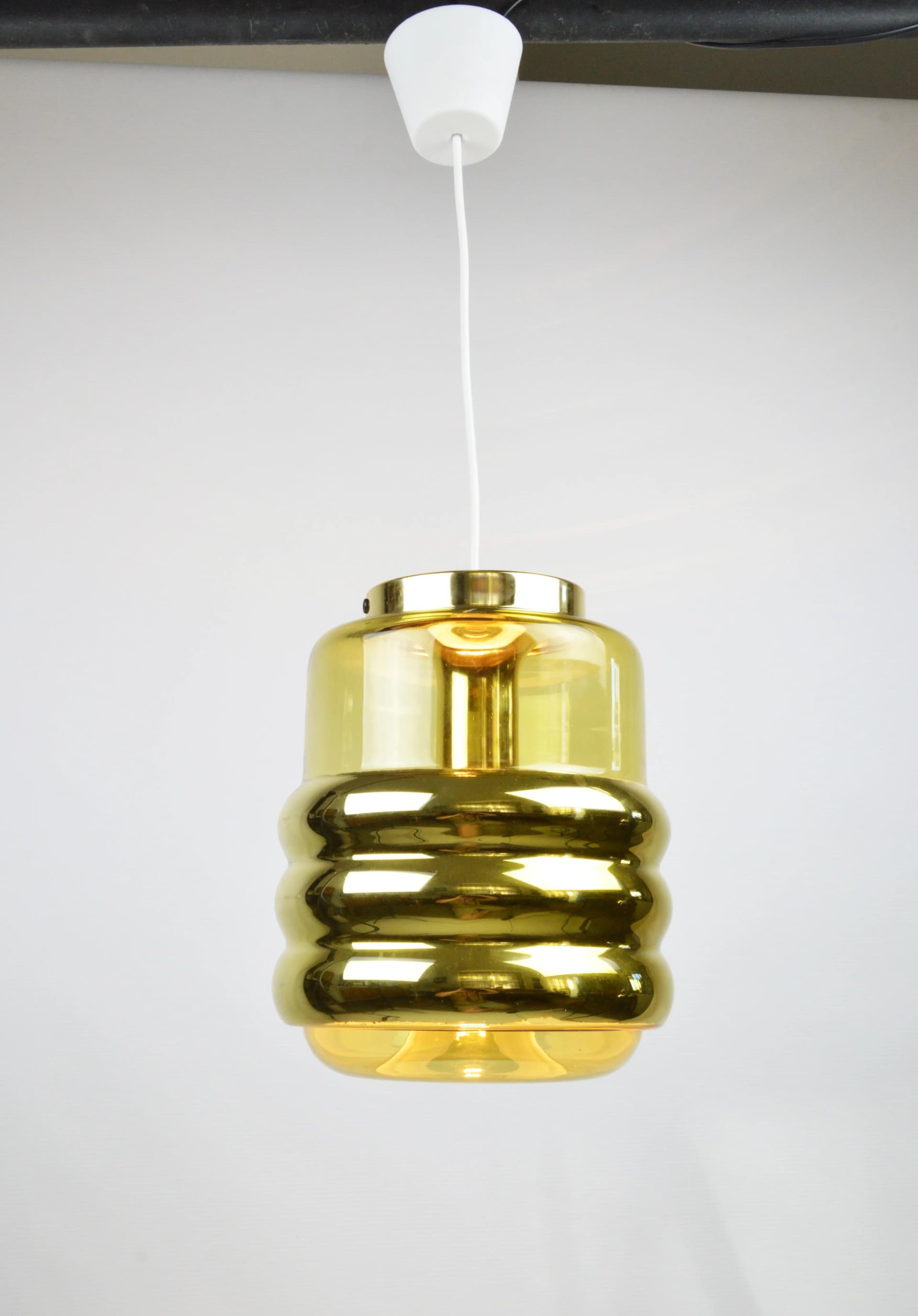 Lampa wisząca, złota, szkło, Peill & Putzler, Niemcy, lata 70. - 85475