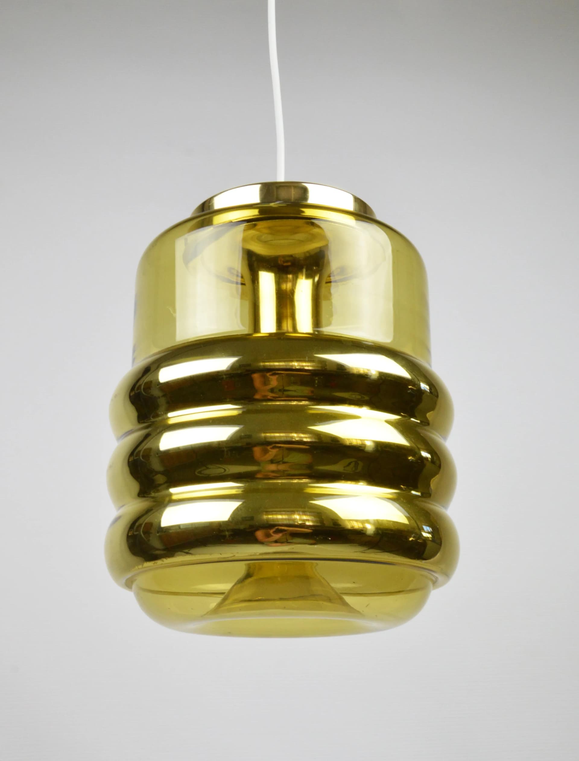 Lampa wisząca, złota, szkło, Peill & Putzler, Niemcy, lata 70. - 85473