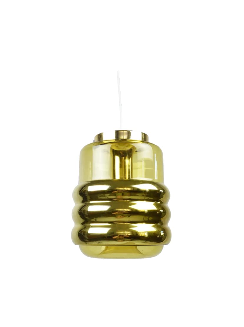 Lampa wisząca, złota, szkło, Peill & Putzler, Niemcy, lata 70.